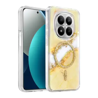 Onegif Xiaomi Redmi Note 15 Pro 4G Uyumlu Lotus Simli Magsafe Kapak - Gümüş