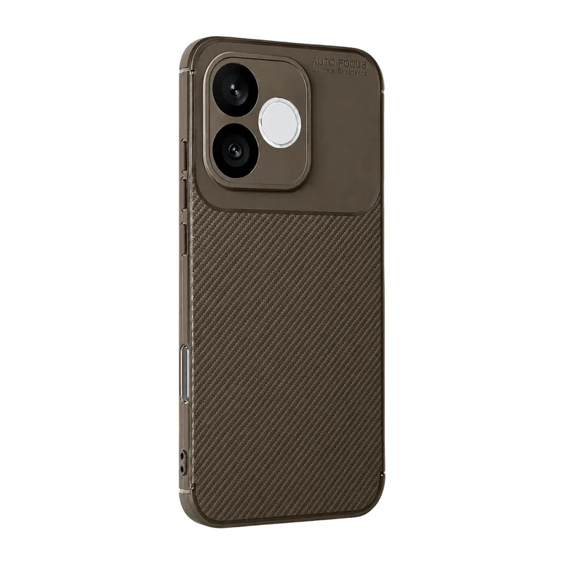 Huawei Honor 600 Lite Uyumlu Auto Focus Karbon Kapak - Kahverengi