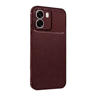 Oppo Oppo A6T 5G Uyumlu Auto Focus Karbon Kapak - Bordo