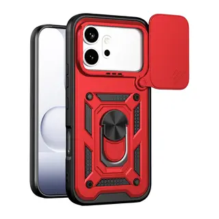 Huawei Honor 600 Uyumlu Pars Lens Yüzüklü Silikon - Kırmızı