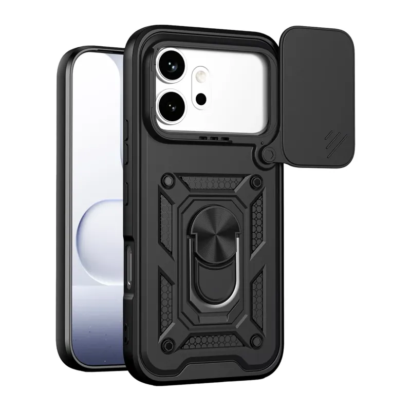 Huawei Honor 600 Uyumlu Pars Lens Yüzüklü Silikon - Siyah