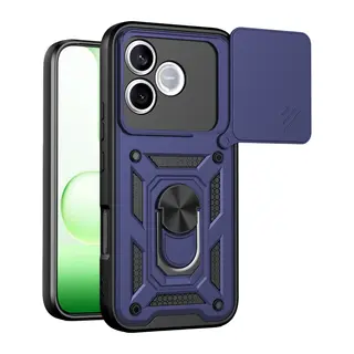 Huawei Honor 600 Lite Uyumlu Pars Lens Yüzüklü Silikon - Lacivert