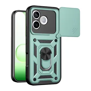 Huawei Honor 600 Lite Uyumlu Pars Lens Yüzüklü Silikon - Yeşil