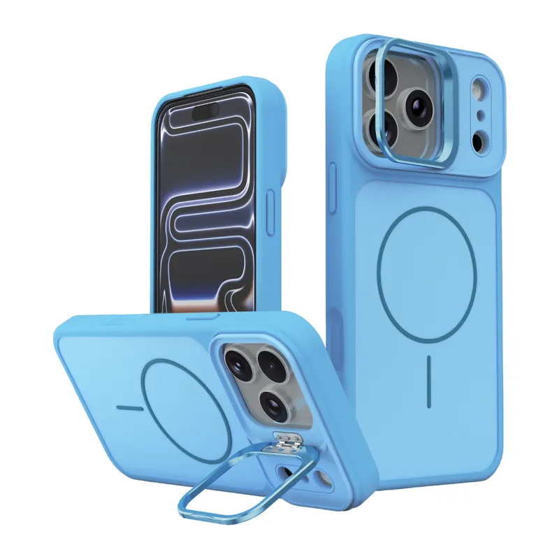 Joko Apple iPhone 18 Pro Max Uyumlu Pale Magsafe Standlı Kapak - Sierra Blue