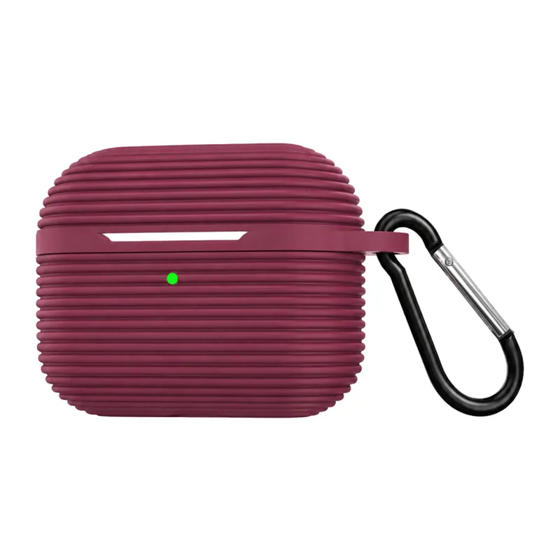 Apple Airpods Pro 3 (3.nesil) Uyumlu Raven Silikon Kılıf - Bordo
