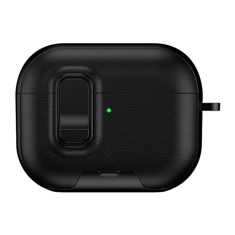 Apple Airpods Pro 3 (3.nesil) Uyumlu Rova Deri Kılıf - Siyah