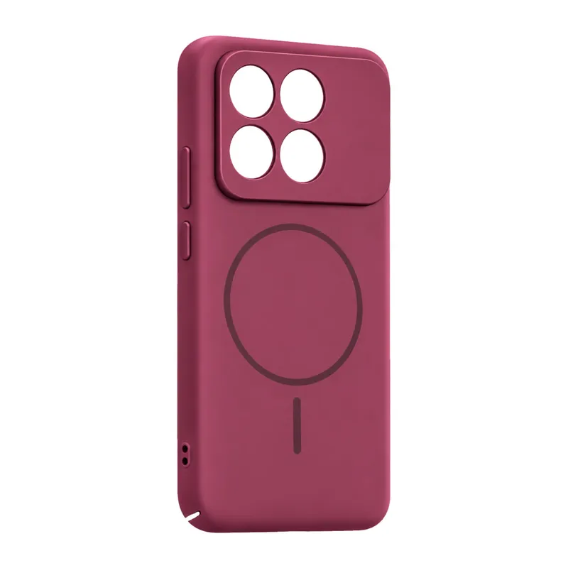 Xiaomi Poco X6 Pro Uyumlu Mika PC Magsafe Kapak - Bordo