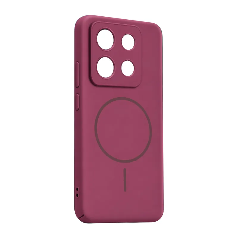 Xiaomi Redmi Note 13 5G Uyumlu Mika PC Magsafe Kapak - Bordo