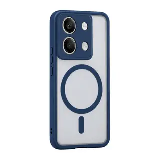 Xiaomi Redmi Note 13 5G Uyumlu Loji Magsafe Kapak - Mavi