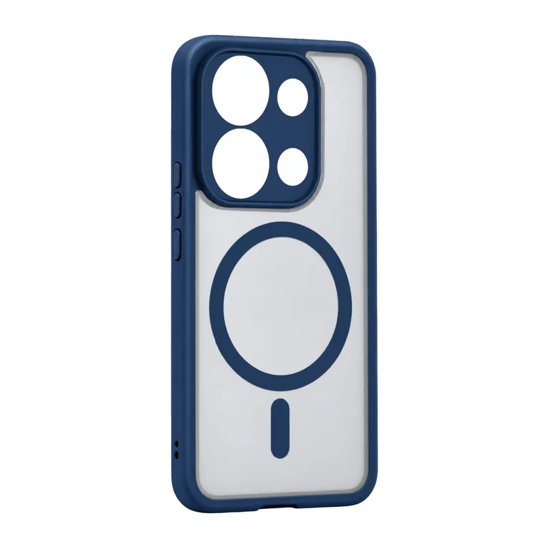 Xiaomi Redmi Note 13 Pro 4G Uyumlu Loji Magsafe Kapak - Mavi