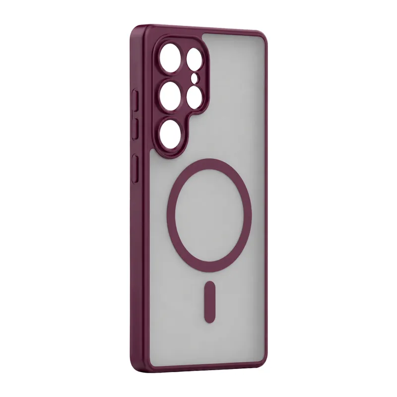 Samsung Galaxy S26 Ultra Loji Magsafe Kapak - Bordo