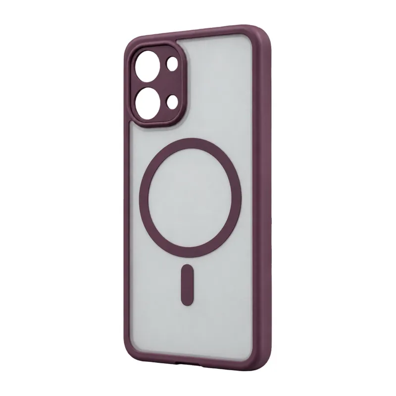 Xiaomi Redmi 15C 5G Uyumlu Loji Magsafe Kapak - Bordo