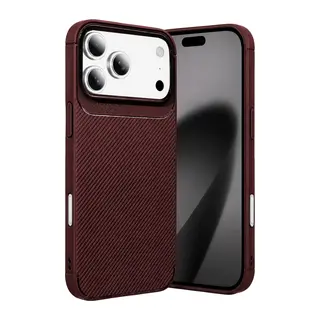 Apple iPhone 18 Pro Max Uyumlu Auto Focus Karbon Kapak - Bordo