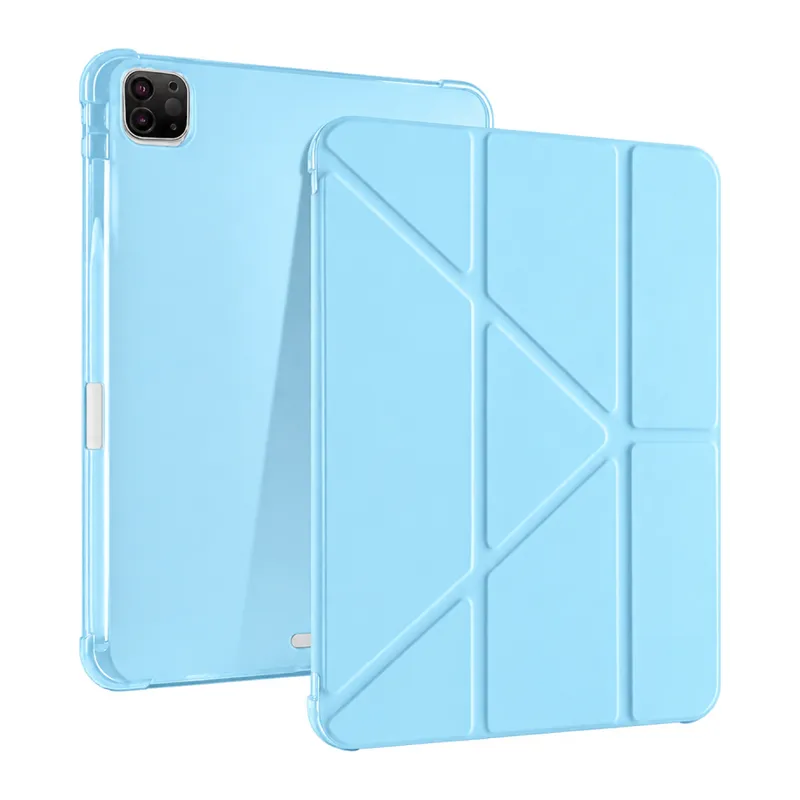 Apple iPad Air 13 (2024) Kılıf Kalemlikli Mars Tablet Kılıfı - Mavi