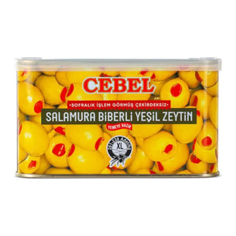 CEBEL SARI YEŞİL ZEYTİN BİBERLİ 600 GR