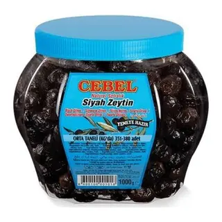 CEBEL SİYAH ZEYTİN ORTA TANELİ 1 KG PET