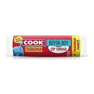 COOK EKO BÜYÜK MAVİ ÇÖP POŞETİ 65*80 CM 20 Lİ