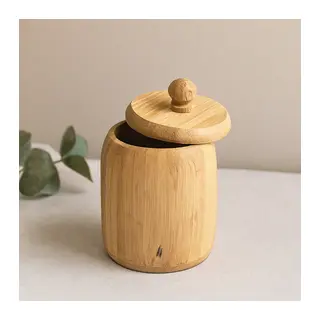 Kapaklı Ahşap Bambu Şekerlik 7.5 x 8.5 cm