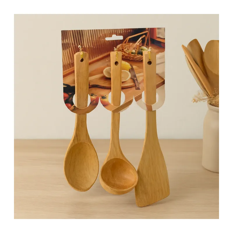 Bambu Ahşap Mutfak Servis Seti 3 Parça (27/27/32 cm)