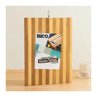 Bambu Kesme Tahtası 26x36x1.2 cm Metal Kulplu