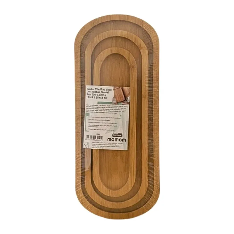 Bambu Uzun Oval 3'li Sunum Tepsisi