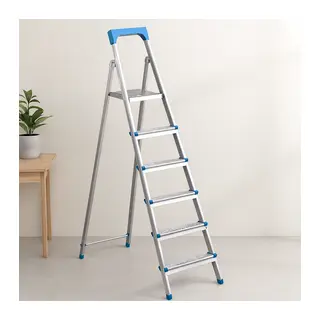 5+1 Basamaklı Metal Merdiven 125 cm - 120 kg Kapasiteli