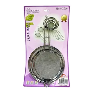 Çelik 3'li Süzgeç 16-18-20 cm