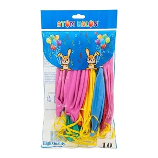 Jumbo Punch Lastikli 10'li Balon