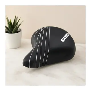 Büyük Geniş Bisiklet Sele 20.5x24 cm (Yaylı) Siyah-Beyaz