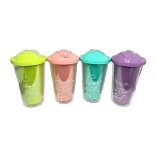 Pastel Renk Pipetli Bardak Matara 450 ml