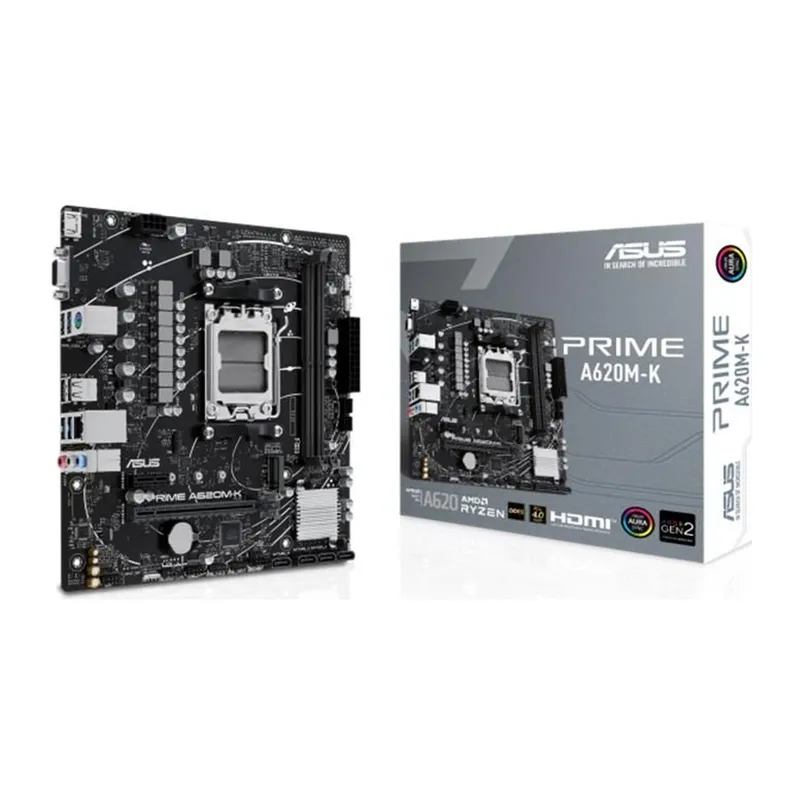 ASUS PRIME A620M-K DDR5 7000MHZ 1XVGA 1XHDMI 1XM.2 USB 3.2 MATX AM5 (AMD AM5 9000/8000/7000 SERİLERİ İLE UYUMLU)