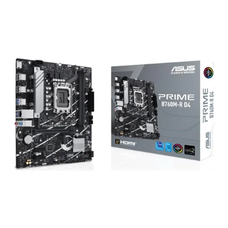 ASUS PRIME B760M-R D4 DDR4 5333MHZ 1XHDMI 2XM.2 USB 3.2 MATX 1700P (12. / 13. VE 14. NESİL İŞLEMCİ İLE UYUMLU)