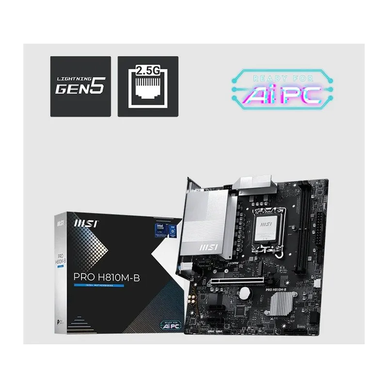 MSI PRO H810M-B DDR5 6400MHZ 1XHDMI 1XDP 1XM.2 MATX 1851P (INTEL ULTRA PROCESSORS SERIES 2)
