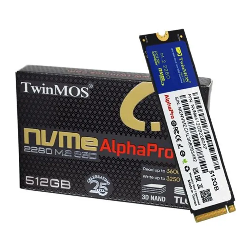 512 GB TWINMOS M.2 PCIE NVME 3600/3250 NVMe512GB2280AP