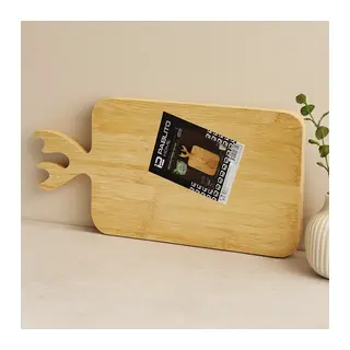 Ahşap Bambu Kesim Panosu 22x36 cm (Geyik Boynuz Saplı)