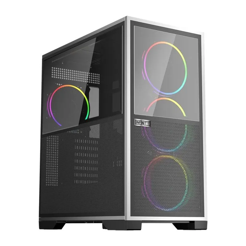 1ST PLAYER IF8 BTF SİYAH ARGB 4X12CM FAN TERS ÇEVİRİLEBİLİR TEMPERLİ CAM MESH PANELLER USB 3.0 E-ATX