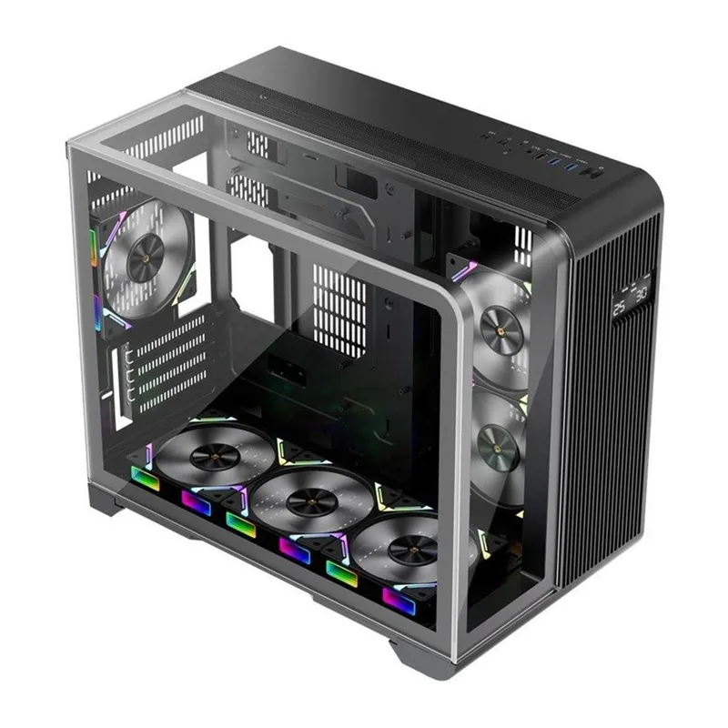1ST PLAYER RT6 SİYAH DIGITAL 4X12CM ARGB TEMPERLİ CAM USB 3.0 M-ATX KASA
