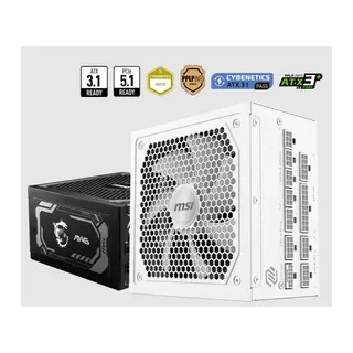 MAG A1000GL PCIE5 WHITE 1000W 80+ GOLD POWER SUPPLY