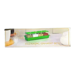 4'li Kaşıklı Baharat Seti Kare