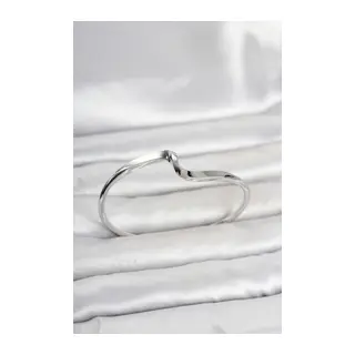 Gümüş Renk Pirinç Zikzak Model Kadın Bileklik