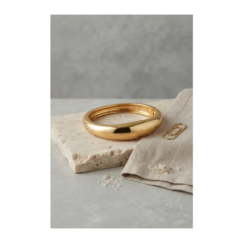 Gold Renk Pirinç Bombe Model Vintage Kelepçe Bilezik