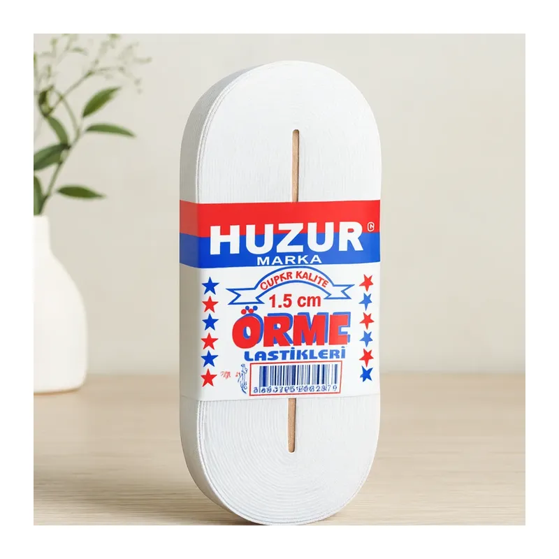 Paça Lastik Yassı 1.5 cm Beyaz - 10 m