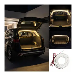 Araba Otomobil Ön Arka Bagaj İçi Aydınlatma Neon Led Şerit Kayar Modlu 12v 4 Metre Sarı