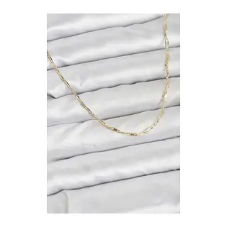 CM 14K Gold Renk Pirinç Ataç Zincir 60 cm Kadın Kolye