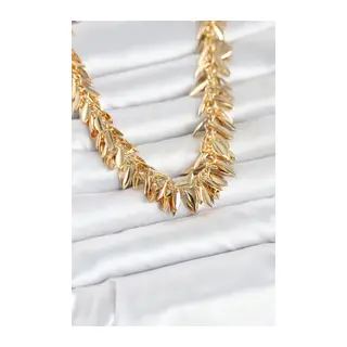 Gold Renk Pirinç Saçaklı Kadın Kadın Kolye