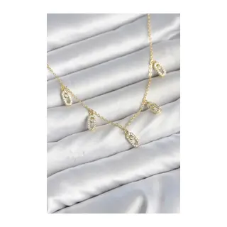 Pirinç Minimal Messika Model Zirkon Taşlı Kadın Kolye