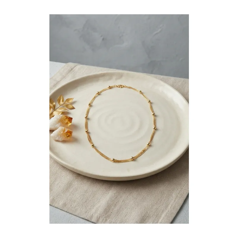 CM Top Zincirli Gold Renk 50 cm Kadın Kolye