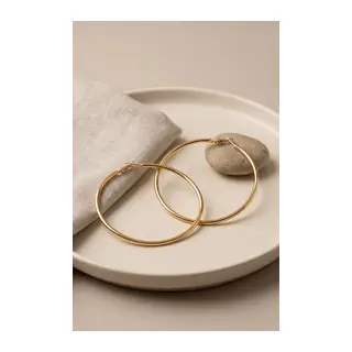 316L Çelik Gold Renk 66 mm Halka Küpe
