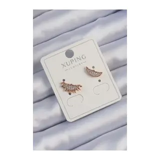 Xuping Rose Renk Zirkon Taşlı Ay ve Güneş Tasarımlı Küpe