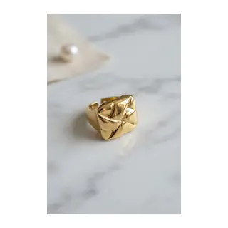 Geometrik Origami Tasarımlı Ayarlanabilir Gold Renk Yüzük